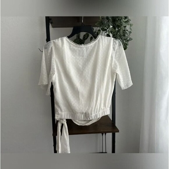 Abercrombie & Fitch Faux wrap tie waist short sleeve top XS - Picture 9 of 9